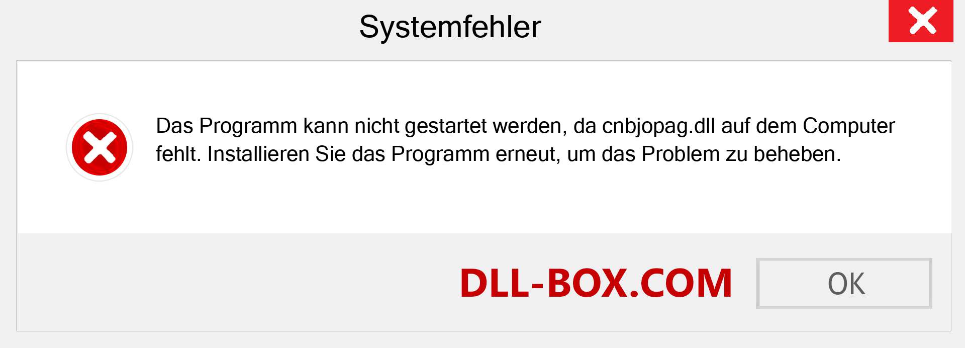 cnbjopag.dll-Datei fehlt?. Download für Windows 7, 8, 10 - Fix cnbjopag dll Missing Error unter Windows, Fotos, Bildern