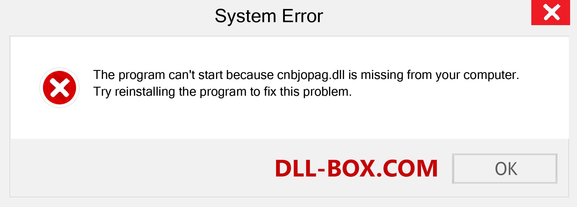  cnbjopag.dll file is missing?. Download for Windows 7, 8, 10 - Fix  cnbjopag dll Missing Error on Windows, photos, images