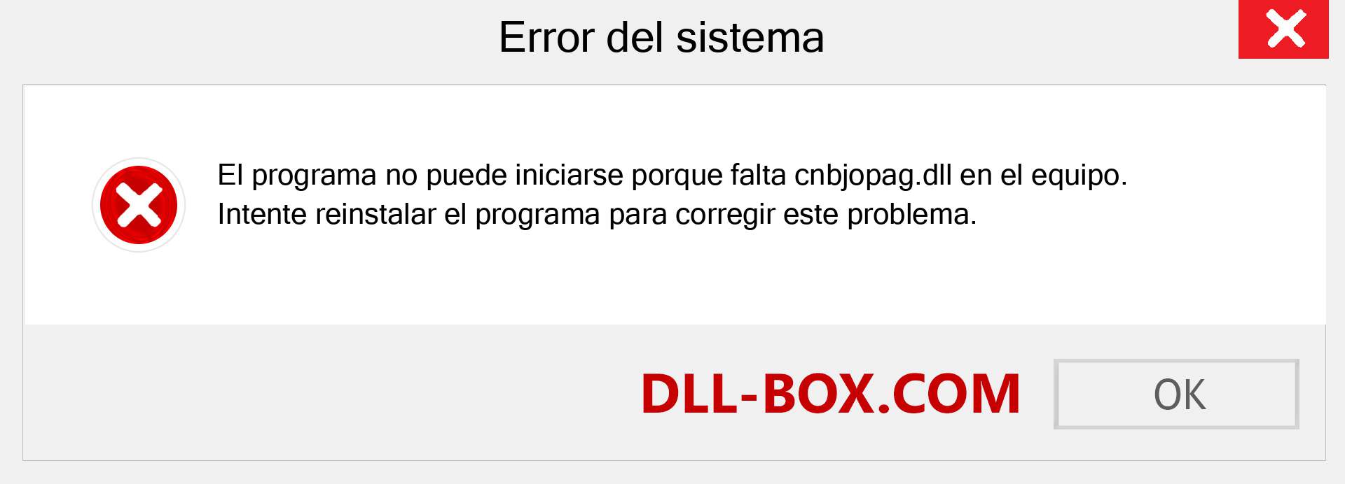 ¿Falta el archivo cnbjopag.dll ?. Descargar para Windows 7, 8, 10 - Corregir cnbjopag dll Missing Error en Windows, fotos, imágenes