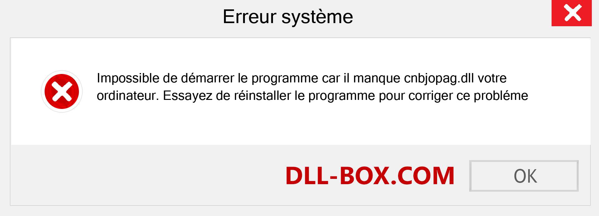 Le fichier cnbjopag.dll est manquant ?. Télécharger pour Windows 7, 8, 10 - Correction de l'erreur manquante cnbjopag dll sur Windows, photos, images